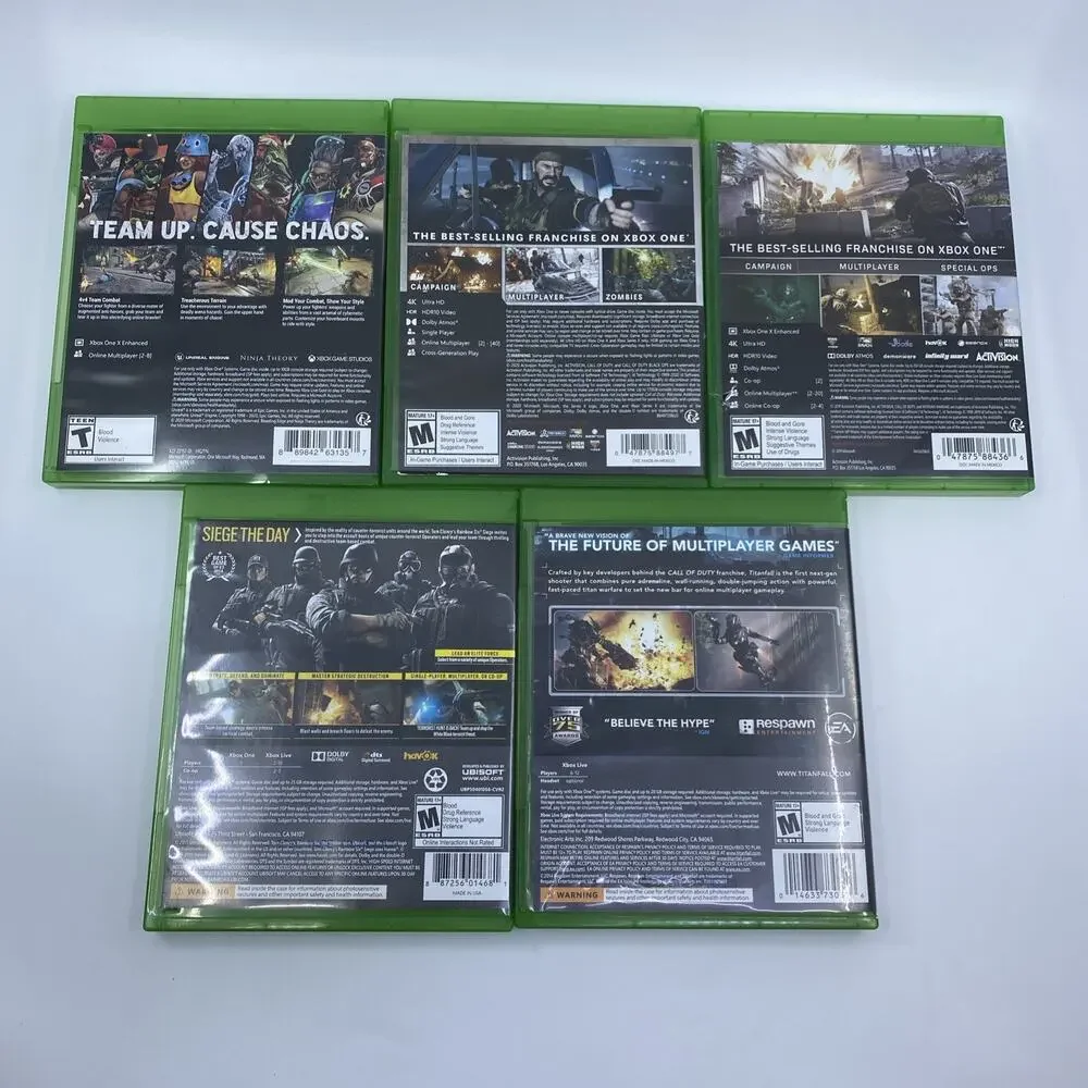 Xbox One 5 Game FPS Lot COD Modern Warfare Cold War Rainbow Six Titanfall B Edge